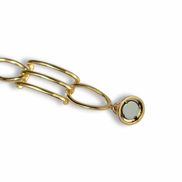 PULSEIRA FOLHEADA  A OURO ELOS OVAIS E RETAGULOS-PLFLO1969 - Image 3