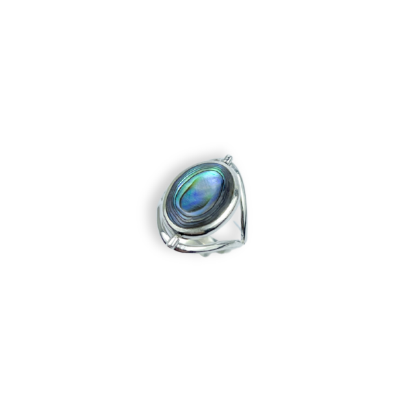 ANEL PRATA 925 GIRATÓRIO AJUSTÁVEL PEDRA ABALONE/MADREPÉROLA-ANPRT1594