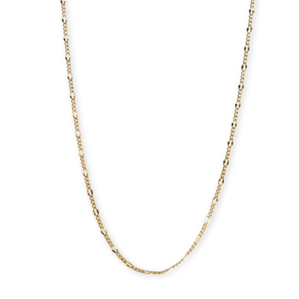CORRENTE FOLHEADA A OURO 3X1 TRABALHADA-CRFLO0689