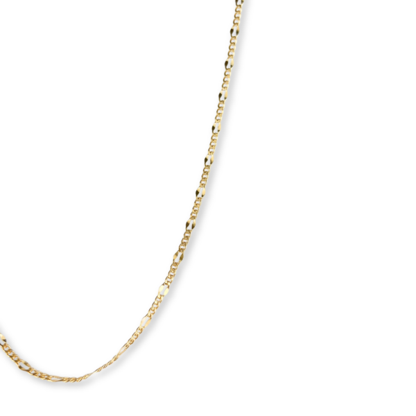 CORRENTE FOLHEADA A OURO 3X1 TRABALHADA-CRFLO0689 - Image 2