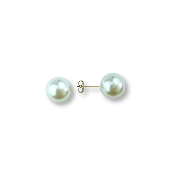BRINCO FOLHEADO A OURO PÉROLA 12MM-BRFLO0326