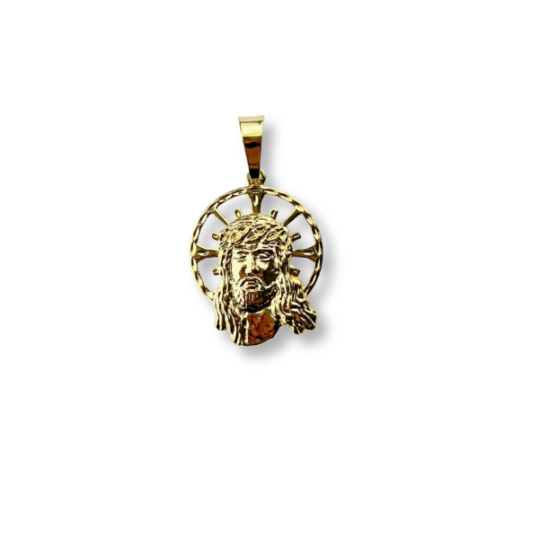 PINGENTE FOLHEADO A OURO FACE DE CRISTO-PGFLO0480