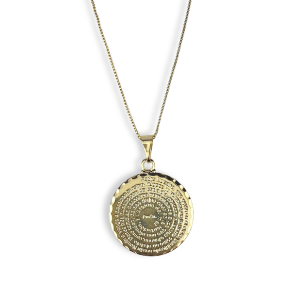 CONJUNTO FOLHEADO A OURO MEDALHA ORAÇÃO PAI NOSSO-CJFLO1022