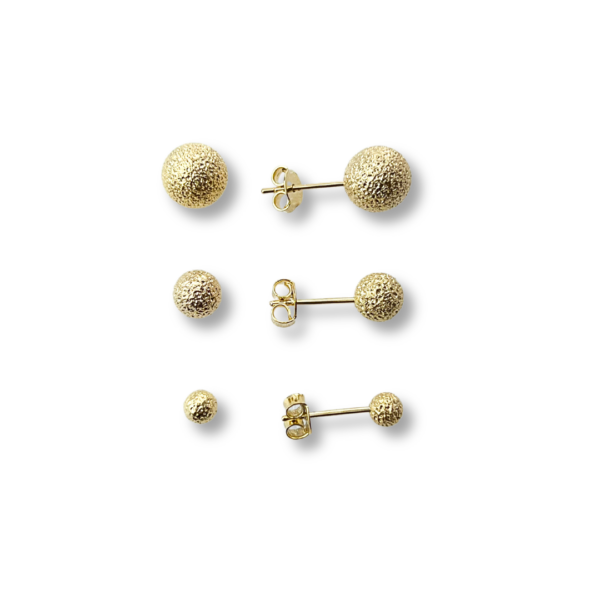 BRINCO FOLHEADO A OURO TRIO DE BOLA FOSCA-BRFLO1100