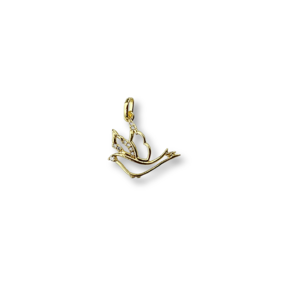 PINGENTE FOLHEADO A OURO DIVINO DE LADO CRAVEJADO-PGFLO0487