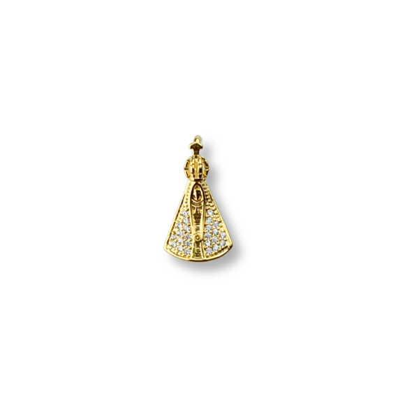 PINGENTE FOLHEADO A OURO NOSSA SENHORA APARECIDA CRAVEJADA-PGFLO0481