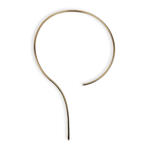 CORRENTE FOLHEADA  A OURO CHOCKER ARO FIO REDONDO COM ABERTURA FRONTAL-CRFLO1102