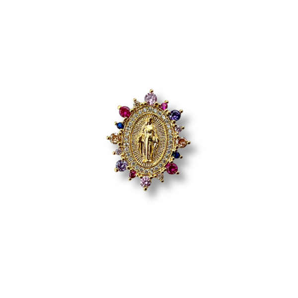 PINGENTE FOLHEADO A OURO MEDALHA NOSSA SENHORA DAS GRAÇAS -PGFLO0482