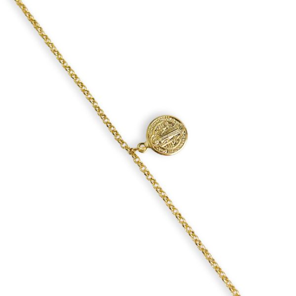 PULSEIRA FOLHEADA A OURO MEDALHINHA DE SÃO BENTO-PLFLO1708 - Image 2