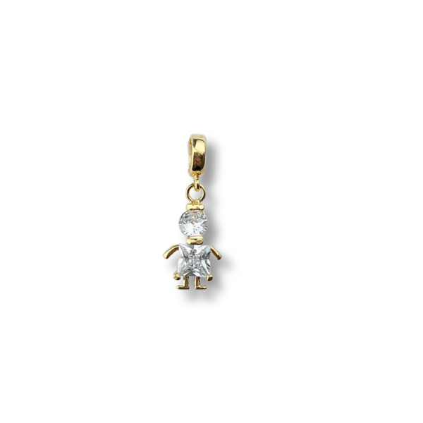 PINGENTE FOLHEADO A OURO BERLOQUE BONECO ZIRCÔNIA-PGFLO1033