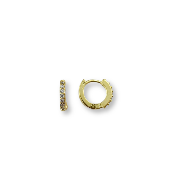 BRINCO FOLHEADO A OURO  ARGOLA CLICK CRAVEJADA-BRFLO2718