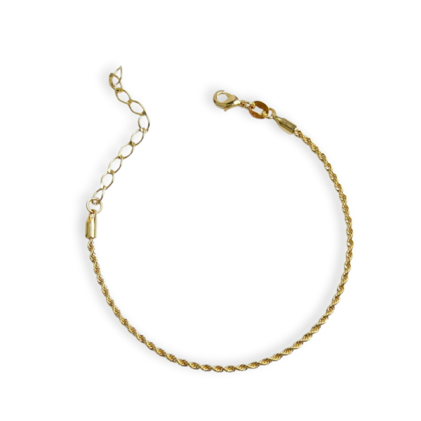 PULSEIRA FOLHEADA A OURO CORDÃO BAIANO P-PLFLO0104