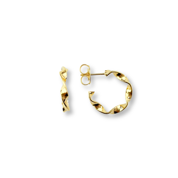 BRINCO FOLHEADO A OURO ARGOLA RETORCIDA-BRFLO3975