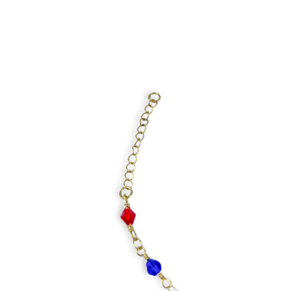 PULSEIRA FOLHEADA A OURO COM MIÇANGAS COLORIDAS-PLFLO1221 - Image 4