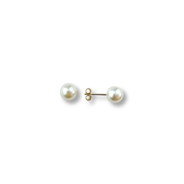 BRINCO FOLHEADO A OURO PÉROLA  5MM-BRFLO4345