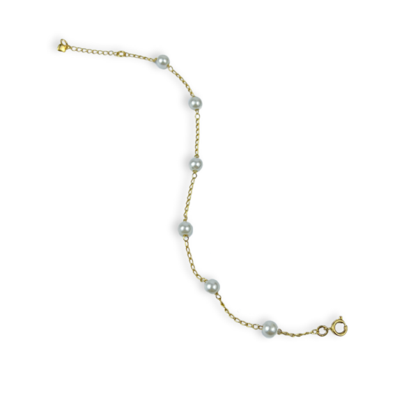 PULSEIRA FOLHEADA A OURO PERÓLAS M-PLFLO1140 - Image 2