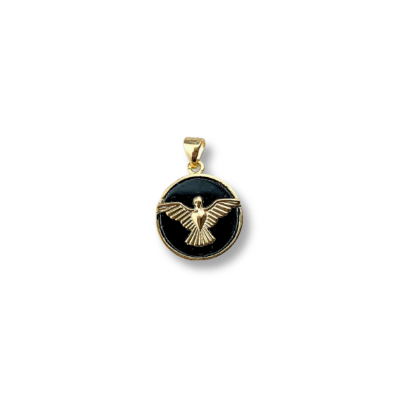PINGENTE FOLHEADO A OURO MEDALHA DIVINO ACRÍLICO-PGLO0189